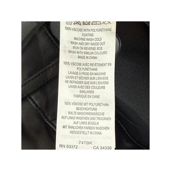 French Connection Women's Size 2 Black Tapered Leg Faux Leather Pants NWOT - Picture 5 of 6